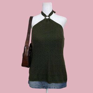 green netted halter neck top whimsygoth fairy grunge summer beachy